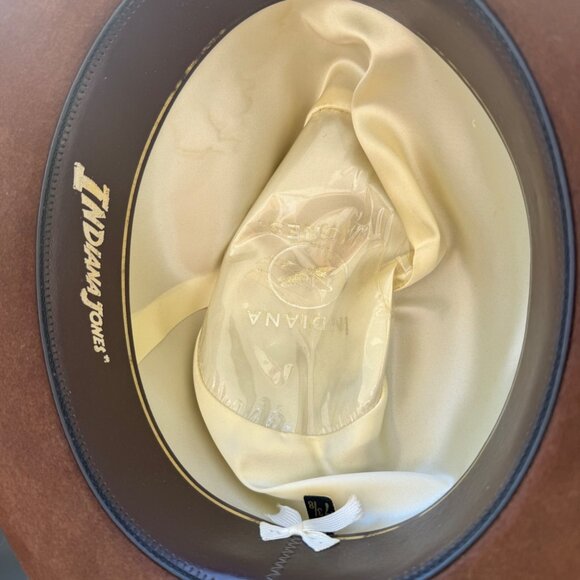 Indiana Jones Brown Fedora Hat Size 7 1/8 Wool Felt - Picture 4 of 5